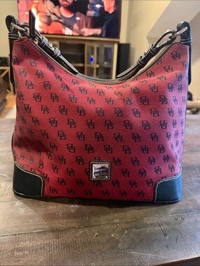 Dooney & Bourke Burgundy Monogram Shoulder Hobo
